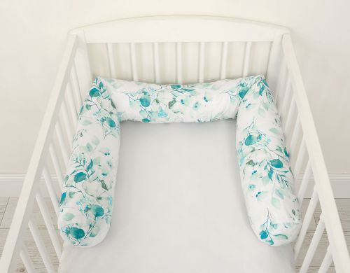 Roller bumper for baby bed -  eucaliptus mint