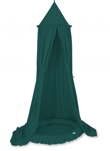 Set: Hanging canopy + Nest with flounce- bottle green