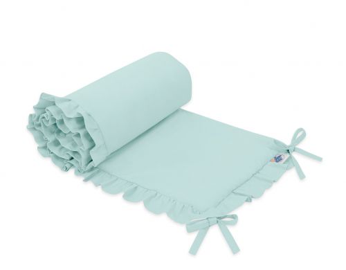 Universal baby bed bumper with frill - mint