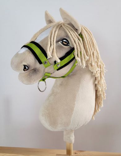 The adjustable halter for Hobby Horse A3 - lime with black furry