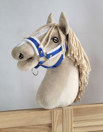 The adjustable halter for Hobby Horse A3 - blue with white furry