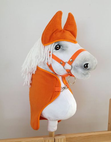 Set for Hobby Horse A4: Fleece blanket + earmuffs - orange