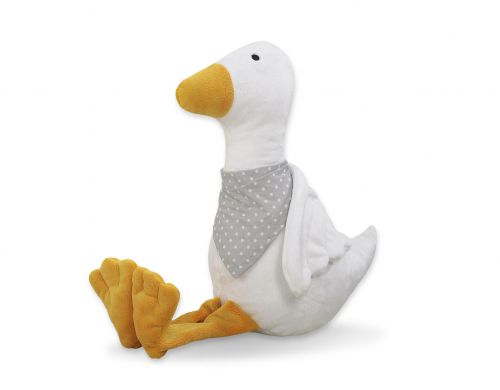 Decorative plush goose with scarf - white