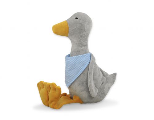 Decorative plush goose with scarf - grey