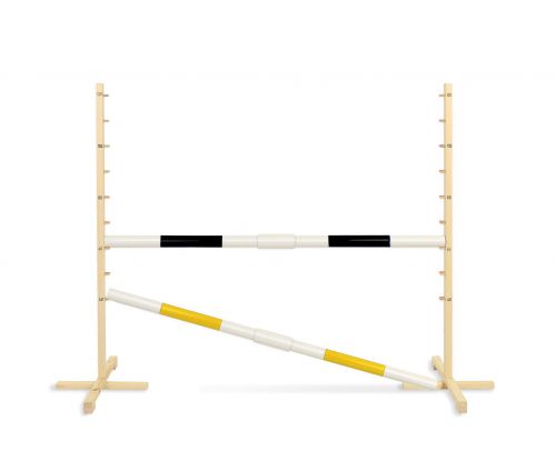 Jumping obstacle for Hobby Horse 160 cm, h-120 cm, with two bars black and yellow