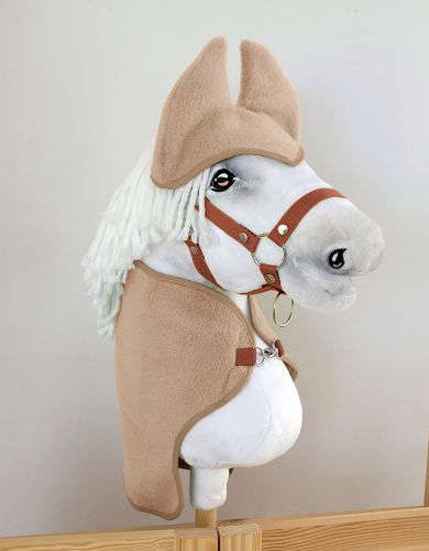 Set for Hobby Horse A4: Fleece blanket + earmuffs - camel