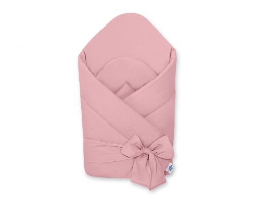 Baby nest with stiffening with bow - pastel pink