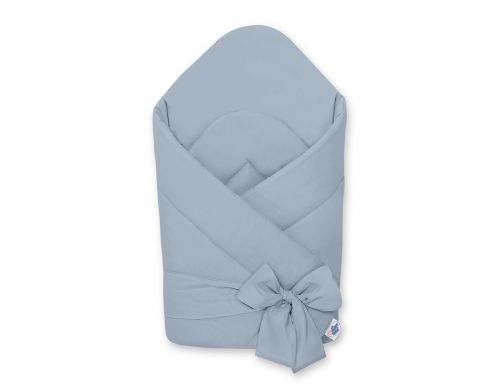 Baby nest with stiffening with bow - pastel blue