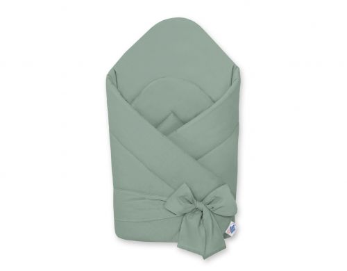 Baby nest with stiffening with bow - pastel green
