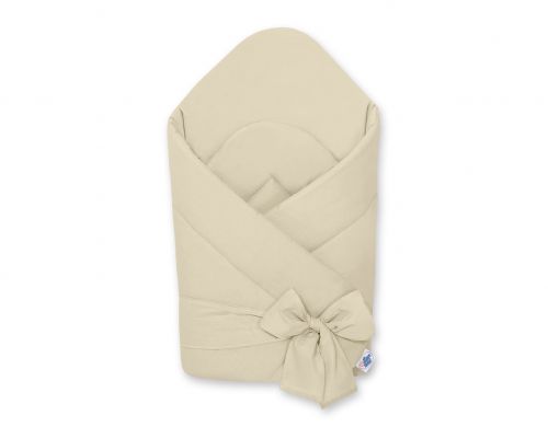 Baby nest with stiffening with bow - beige