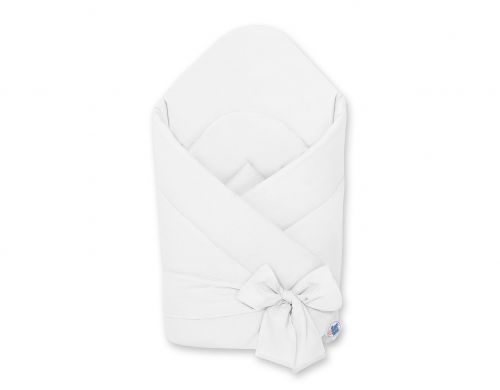 Baby nest with stiffening with bow - white