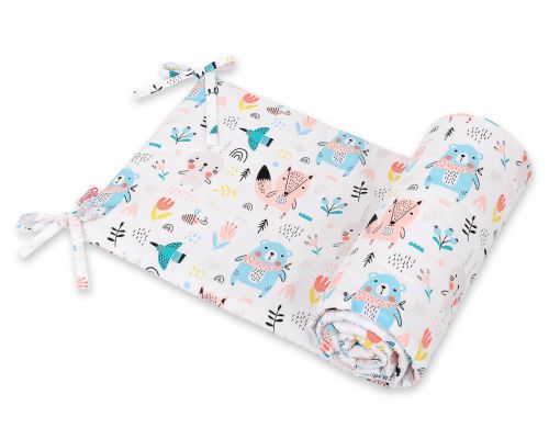 Universal bumper for cot - blue teddy bears