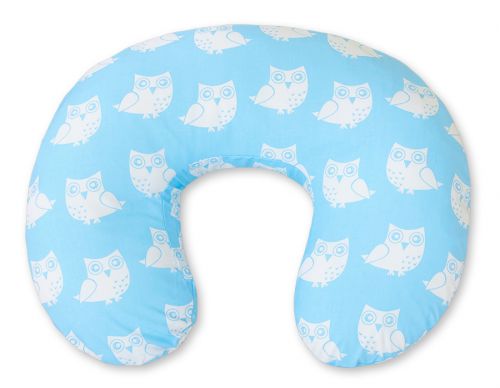 Feeding pillow- Simple Owls blue