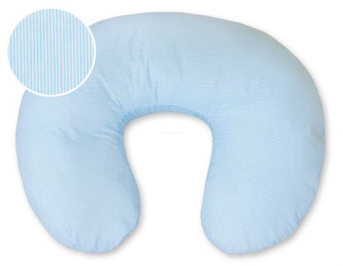 Feeding pillow- Hanging hearts blue strips