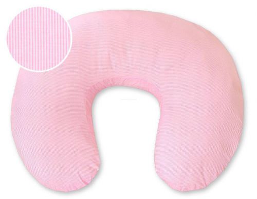 Feeding pillow- Hanging hearts pink strips