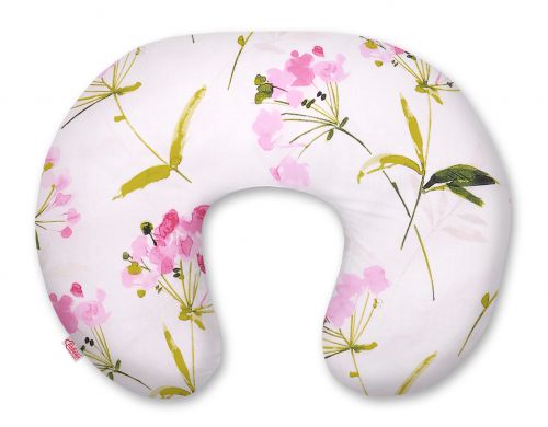 Feeding pillow - flowers pink