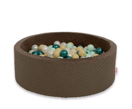 Ball-pit minky H-30 cm with balls 300pcs - chocolate