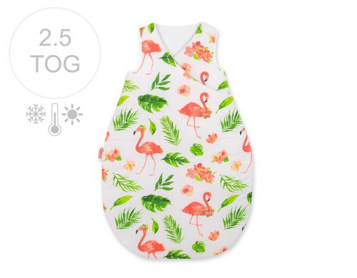 Sleeping bag 75 cm all-season with warming- coral flamingos