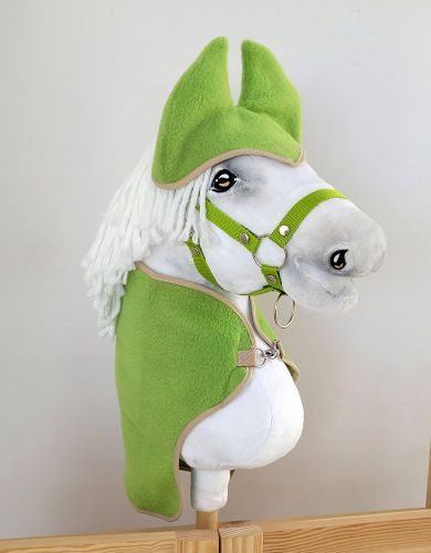 Set for Hobby Horse A3: Fleece blanket + earmuffs - green