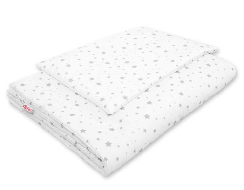 Bedding set 2-pcs with filling - mini gray stars