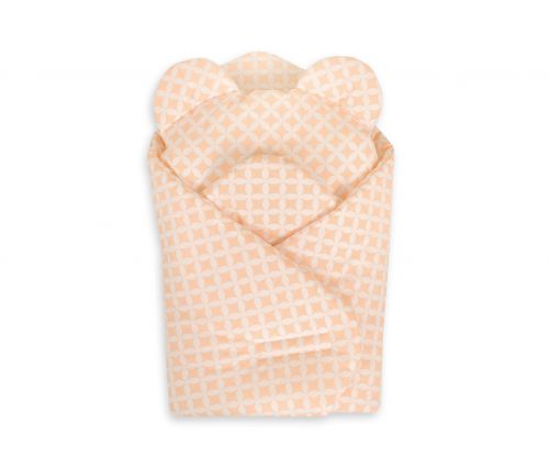 Doll\'s swaddling cone with pillow - rosette peach