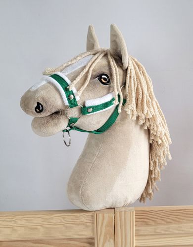 The adjustable halter for Hobby Horse A3 - green with white furry