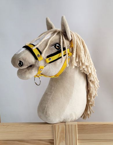 The adjustable halter for Hobby Horse A3 - yellow with black furry