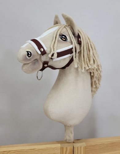 The adjustable halter for Hobby Horse A3 - braun with white furry