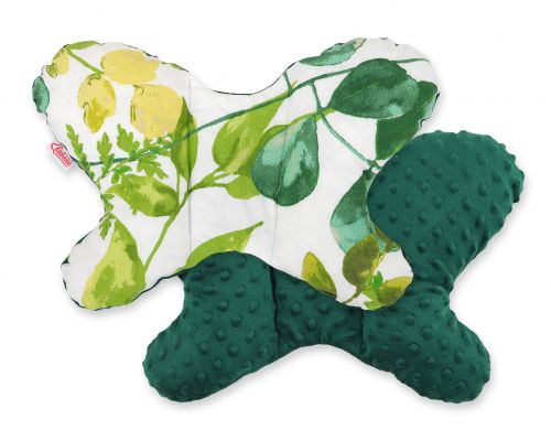 Double-sided anti shock cushion \BUTTERFLY\ - eucalyptus/green