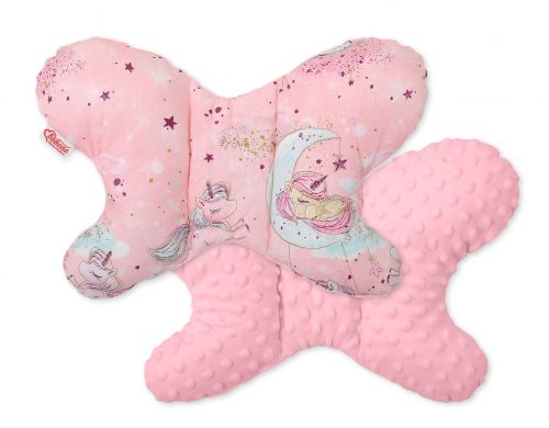 Double-sided anti shock cushion \BUTTERFLY\ -  unicorn pink
