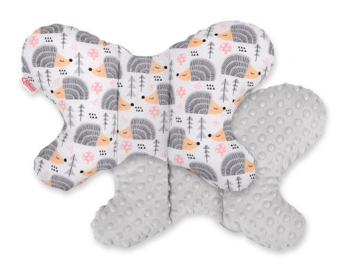Double-sided anti shock cushion \BUTTERFLY\ -  hedgehogs gray/gray
