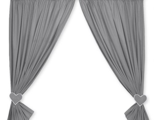 Curtains for baby room- Hanging Hearts anthracite