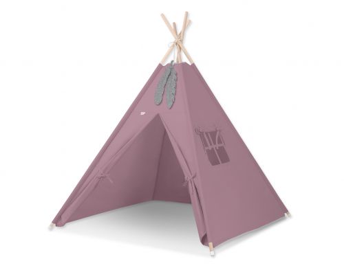 Teepee tent for kids + decorative feathers - pastel violet
