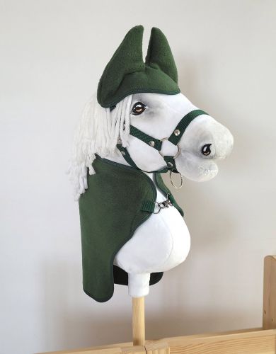 Set for Hobby Horse A4: Fleece blanket + earmuffs - bottle green