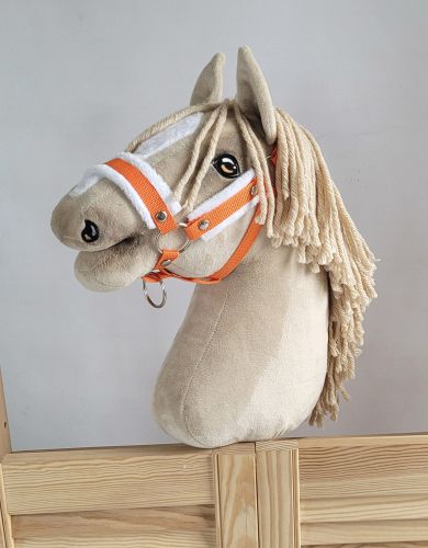 The adjustable halter for Hobby Horse A3 - orange with white furry