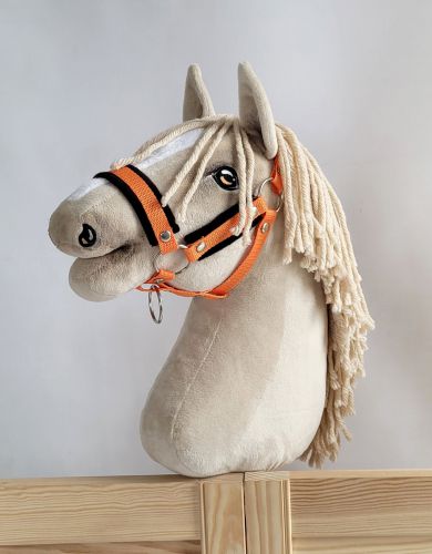 The adjustable halter for Hobby Horse A3 - orange with black furry