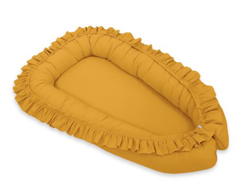 Baby nest Premium Cocoon for infants with a ruffle MY SWEET BABY- honey yellow