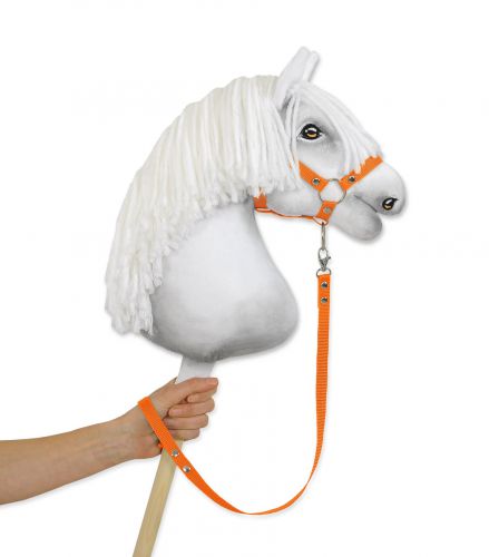 Tether for hobby horse made of webbing tape - orange