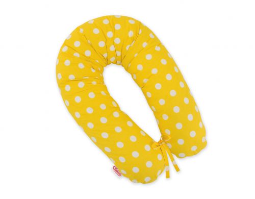 Pregnancy pillow- white dots on yellow