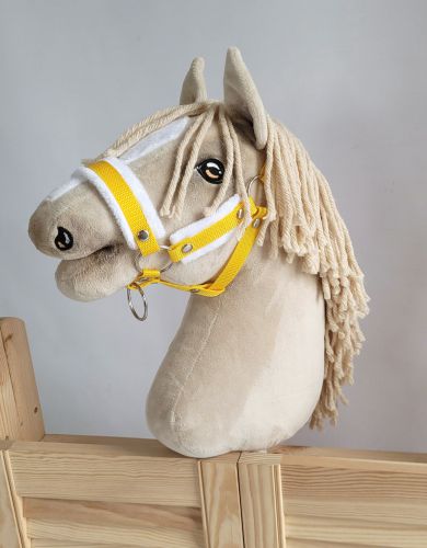 The adjustable halter for Hobby Horse A3 - yellow with white furry