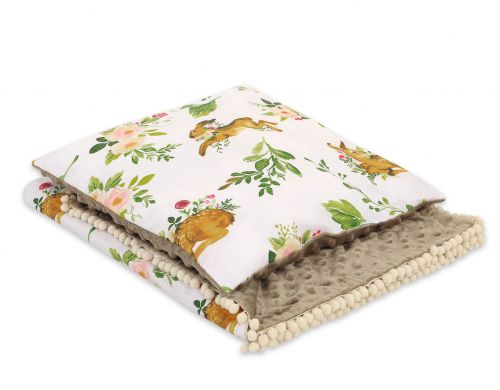 Set: Double-sided blanket minky + pillow- In the forest
