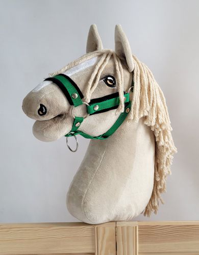 The adjustable halter for Hobby Horse A3 - green with black furry