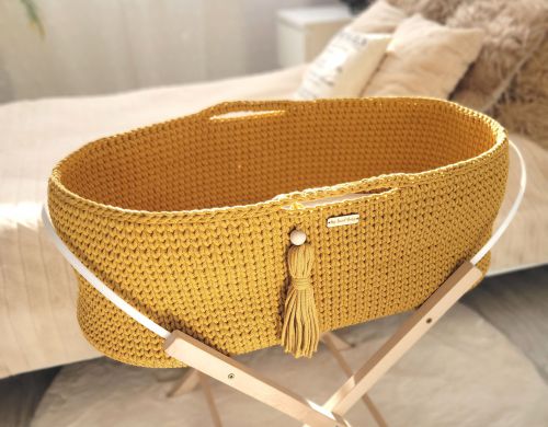 Moses basket BOHO Handmade - honey yellow