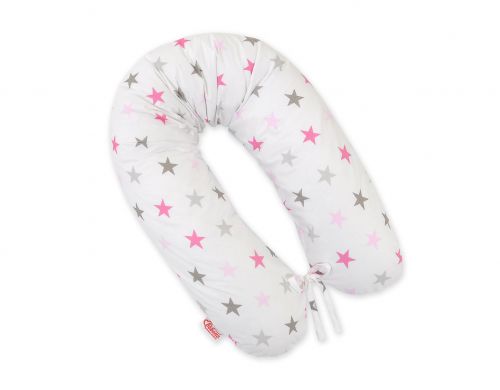 Pregnancy pillow - Grey-pink stars