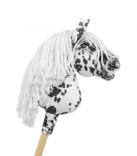 Horse on a stick Super Hobby Horse Premium - leopard with a white mane A4