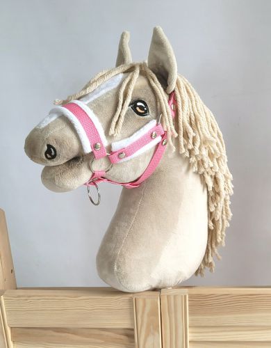 The adjustable halter for Hobby Horse A3 - pink with white furry
