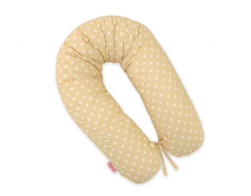 Pregnancy pillow- White polka dots on beige