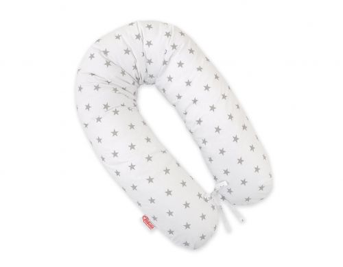 Multifunctional pregnancy pillow Longer- White with grey stars