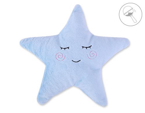 Pillow LITTLE STAR with rattle- blue