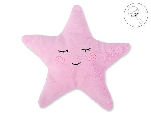 Pillow LITTLE STAR with rattle- pink